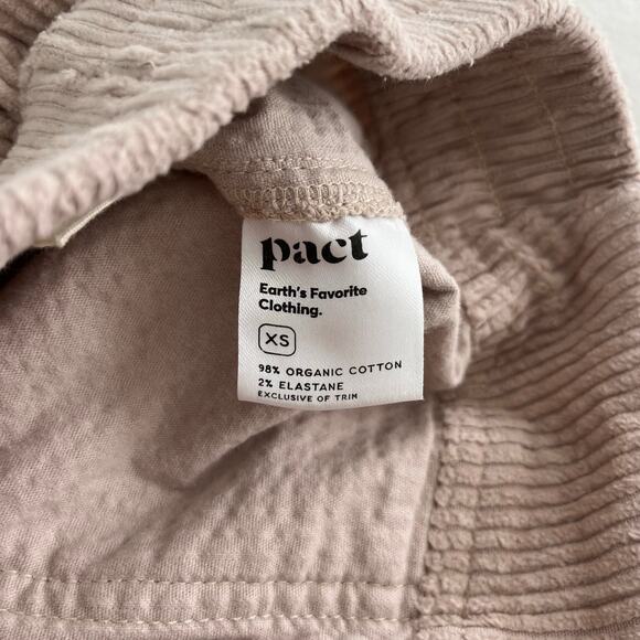 Pact Classic Corduroy Peg Straight High Rise Stretch Pant in Oat Pink, Size XS - Picture 8 of 10